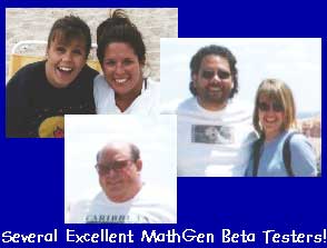 Easter Egg Image from MathGen Windows Software of Some of the Original Beta Testers
